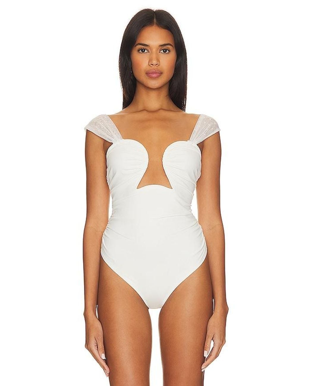 Free People White X Revolve Double Take Bodysuit