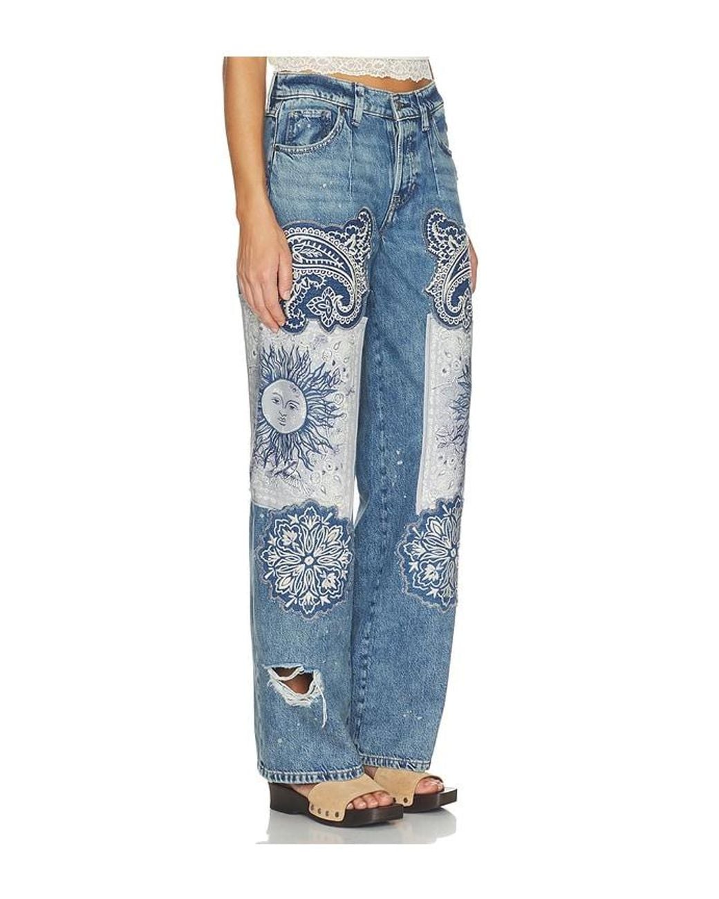 Free People Blue X We The Free Reverie Patchwork Jean