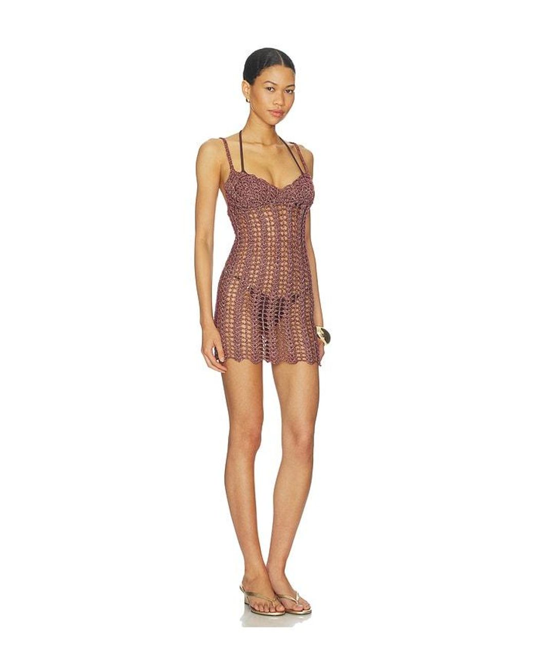 superdown Multicolor Magnolia Crochet Mini Dress