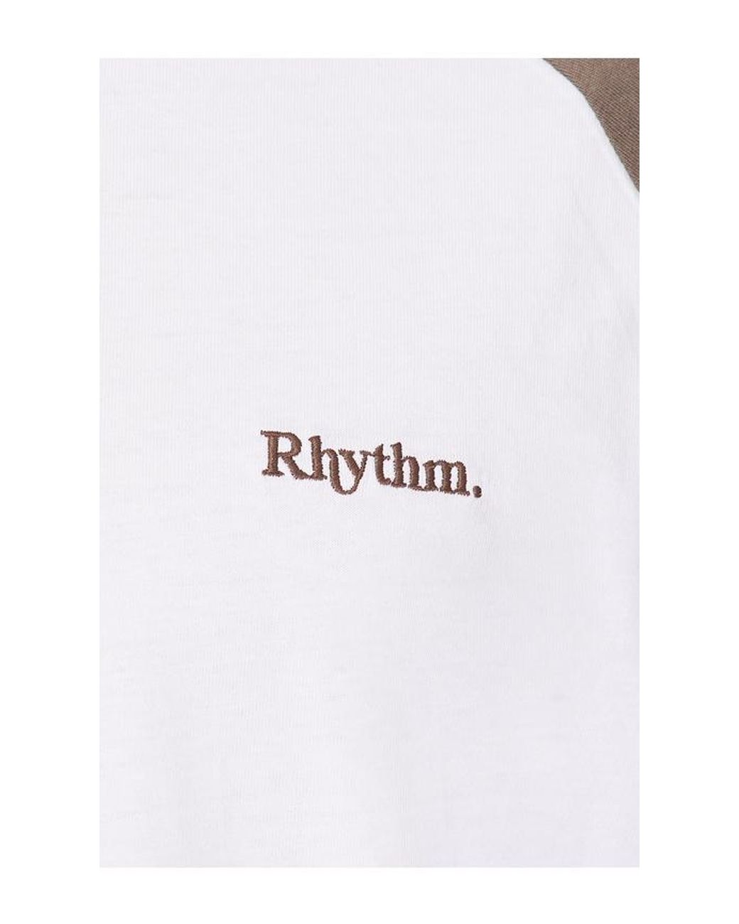 Rhythm White Foster Long Sleeve Tee Shirt for men
