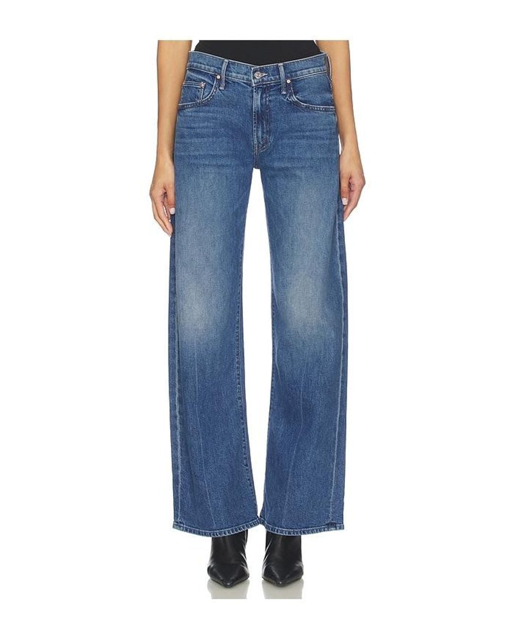 Mother Blue The Mid Rise Lasso Sneak Jeans