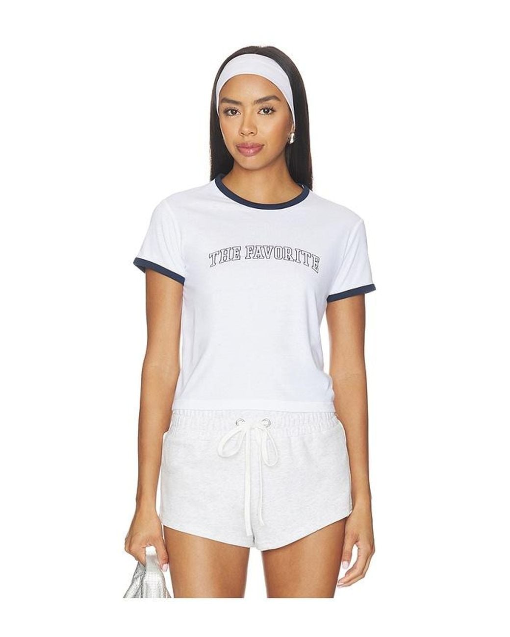 FAVORITE DAUGHTER White The Cropped Favorite Ringer Tee