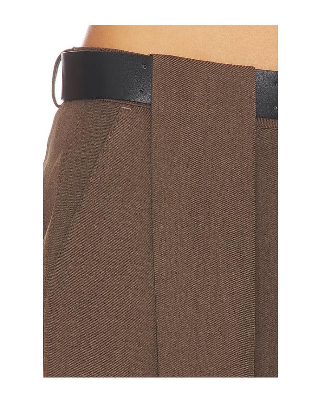 Source Unknown Brown Matteo Belted Tuck Trousers