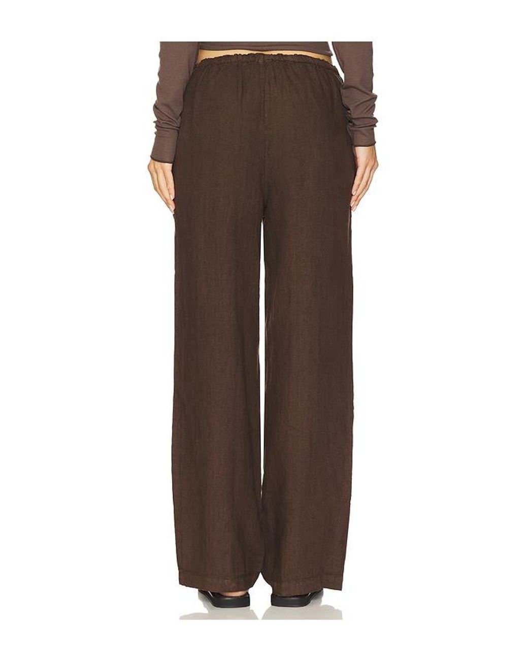 VIR VITA Brown Delphine Linen Pant