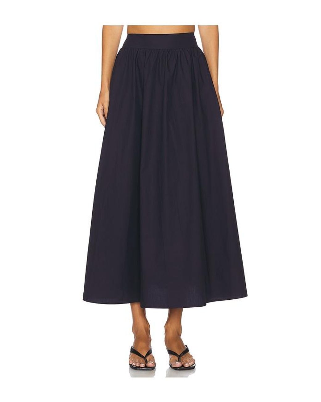 Susana Monaco Blue Poplin Midi Skirt