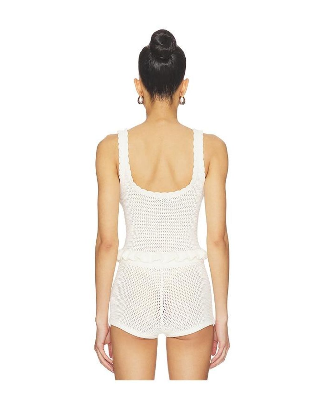 MAJORELLE White Fionina Pointelle Tank