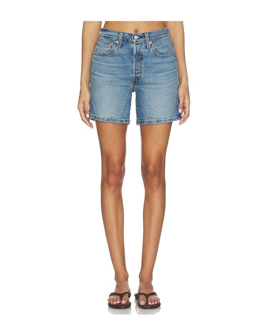Levi's Blue 501 Mid Thigh Short