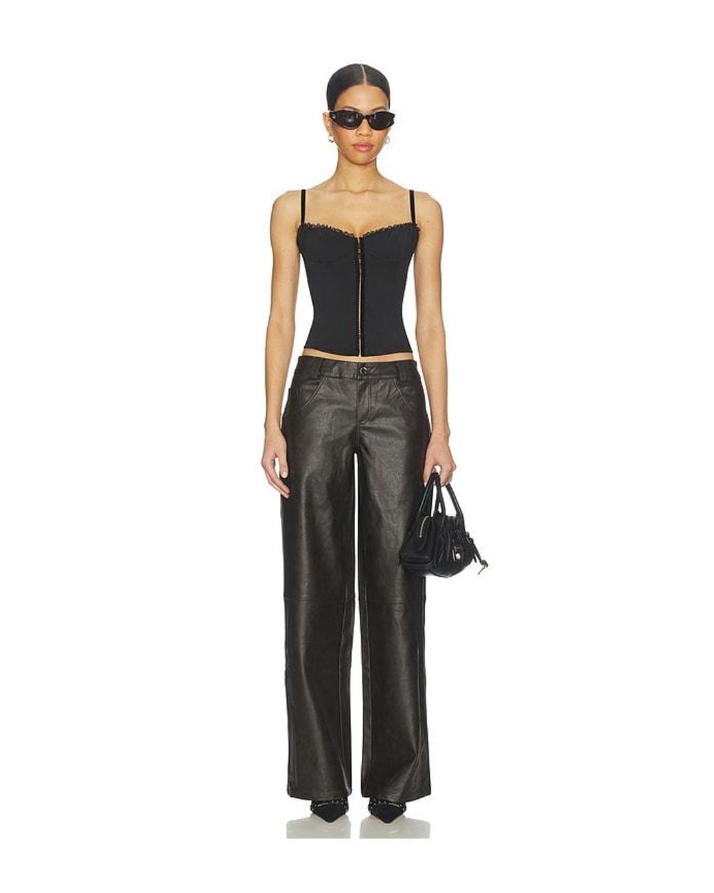 superdown Black Ana Faux Leather Pant