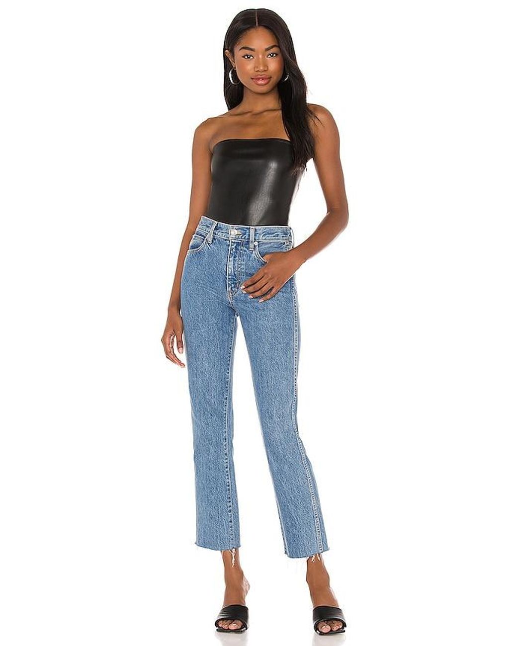 Susana Monaco Black Faux Leather Tube Top
