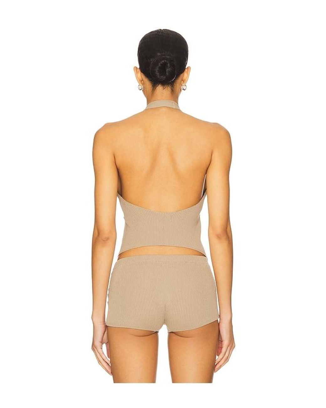 Jaded London Orange Button Knit Halter Top