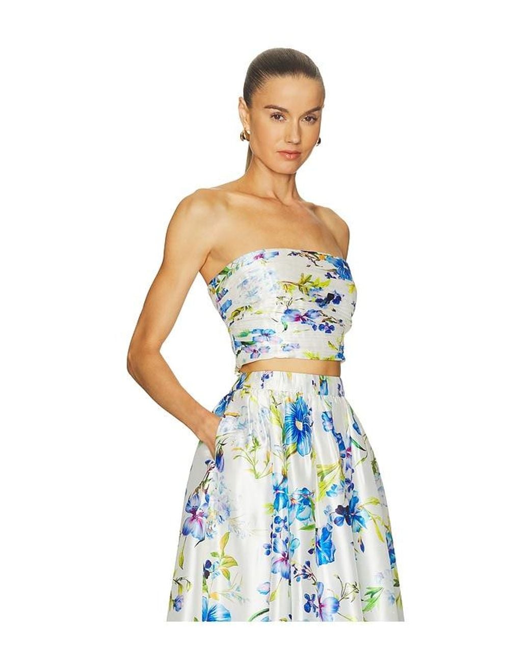 Hemant & Nandita White Strapless Top