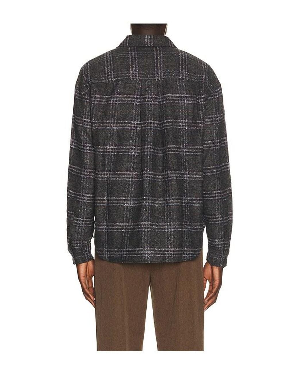 KROST Black Eco Long Plaid Shirt for men