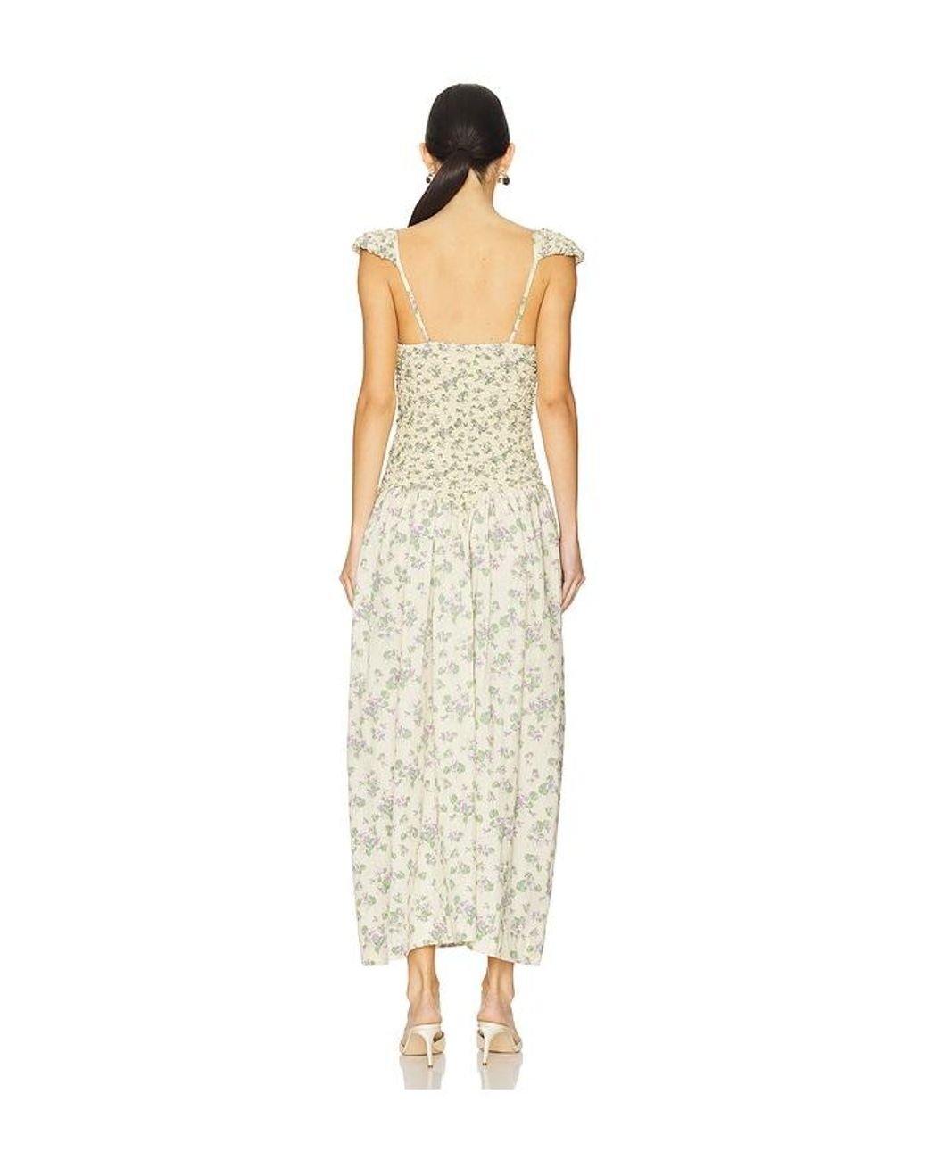 SWF White Cap Sleeve Mottled Max Dress
