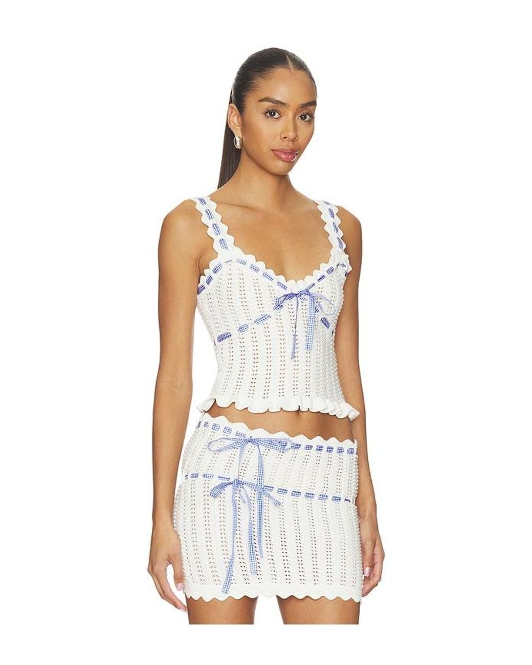 MAJORELLE White Ammelie Pointelle Tank