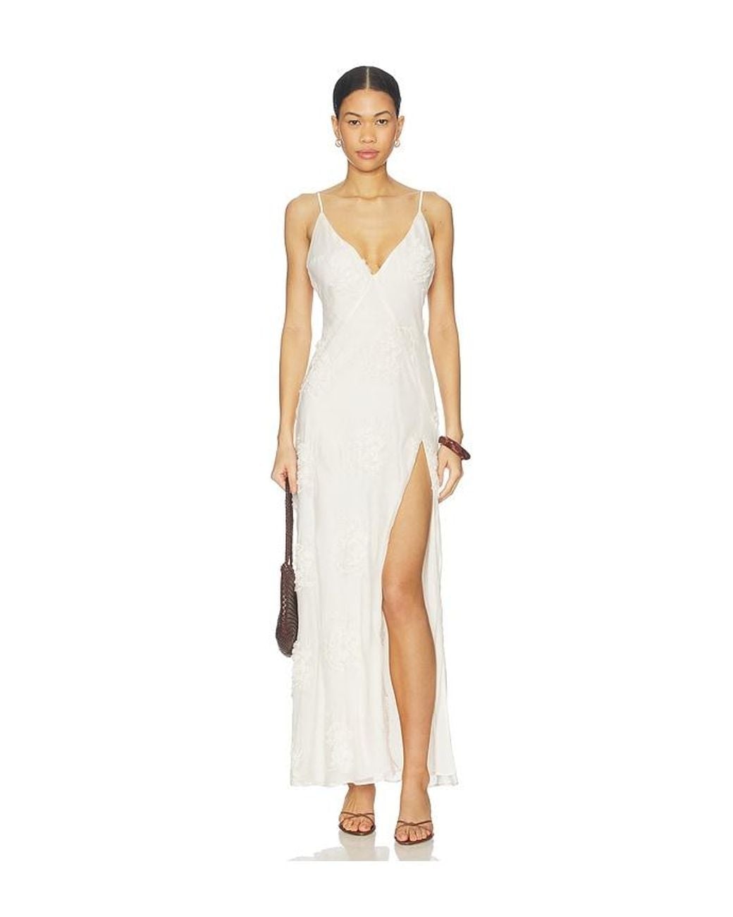 Bardot White Romaya V Neck Maxi Dress