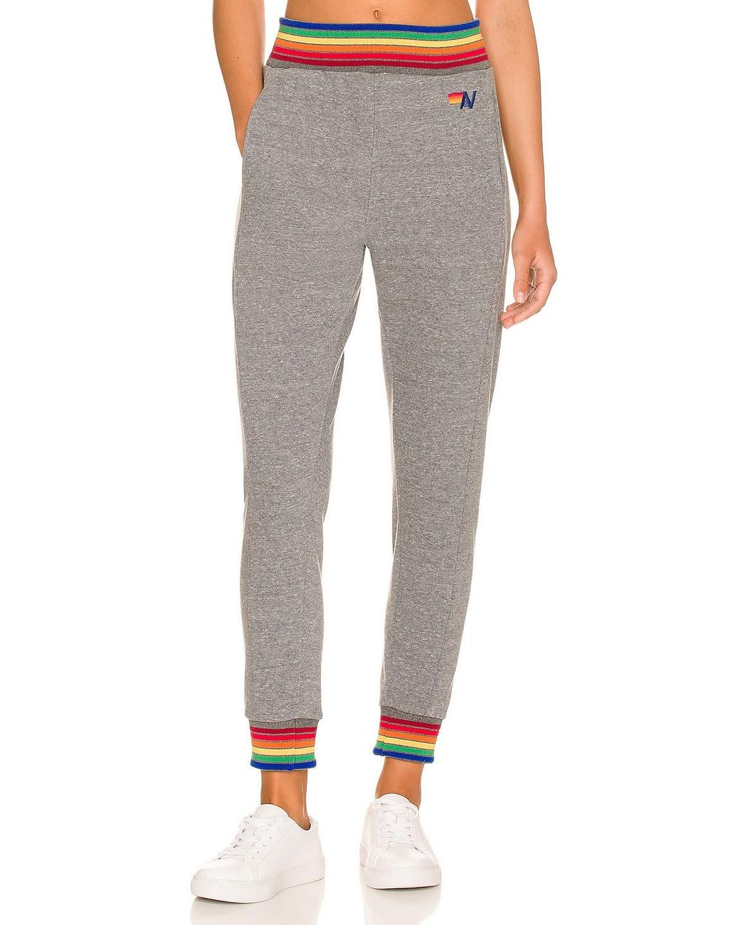 Rainbow Rib Sweatpant in Heather Grey 
