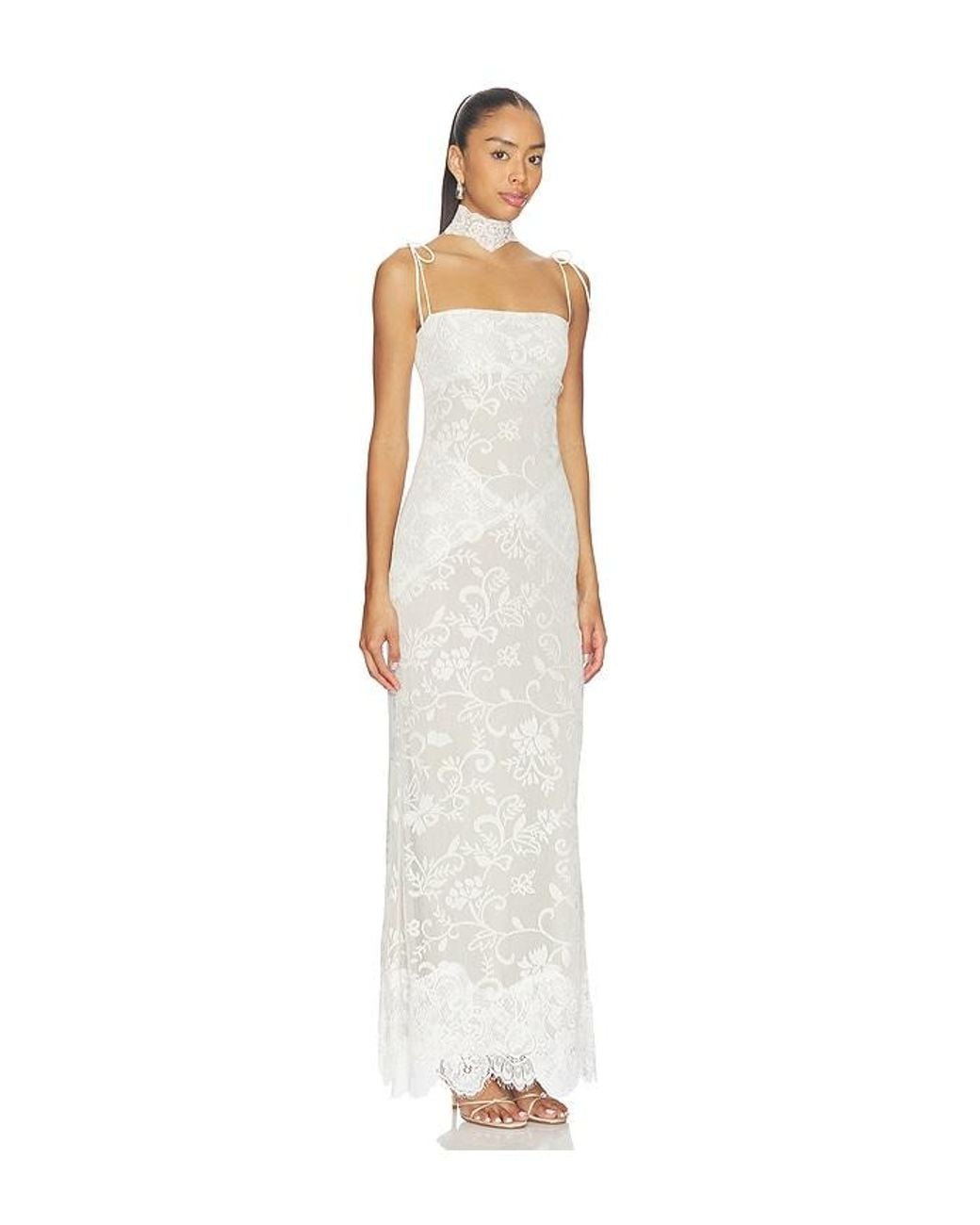 YELLOW THE LABEL White Talia Lace Dress