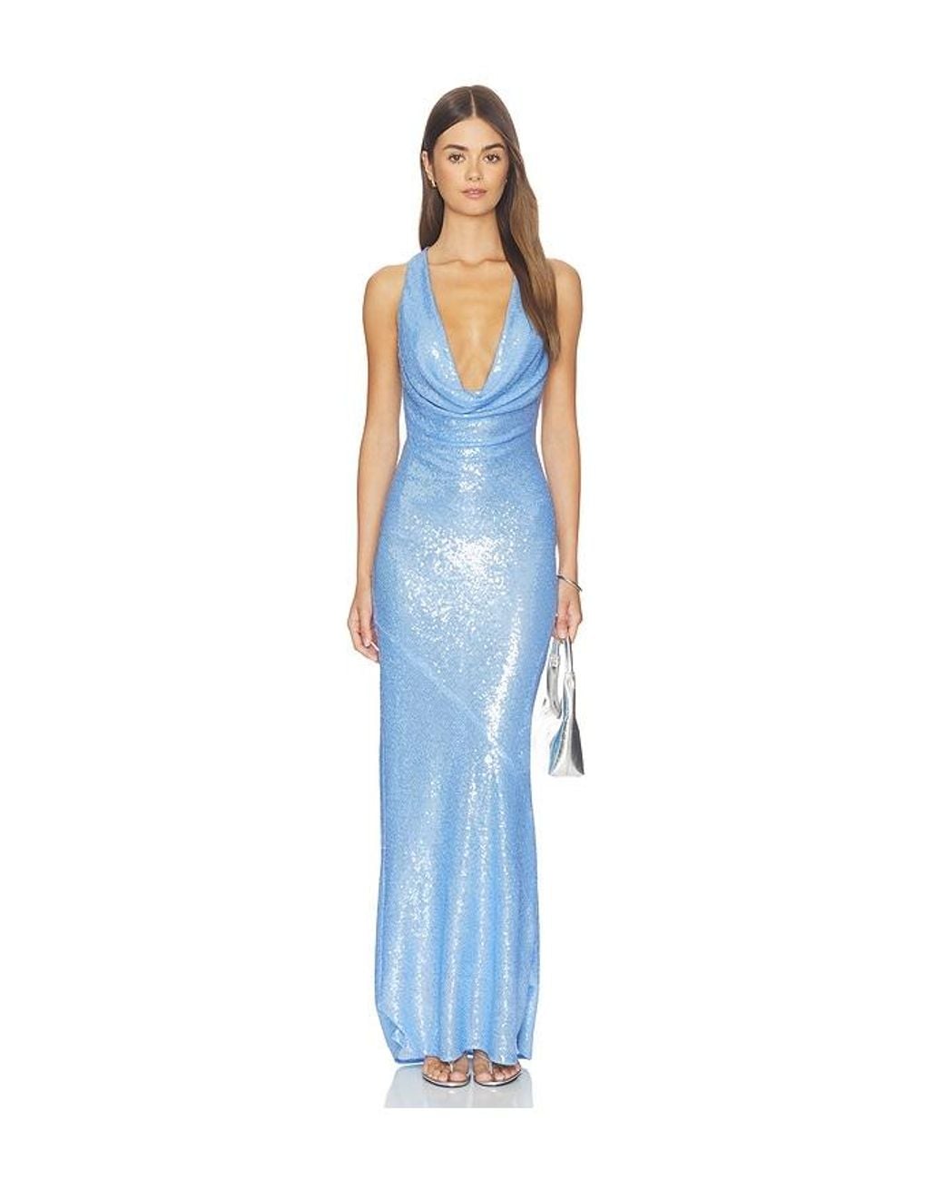 Lovers + Friends Blue Maya Gown
