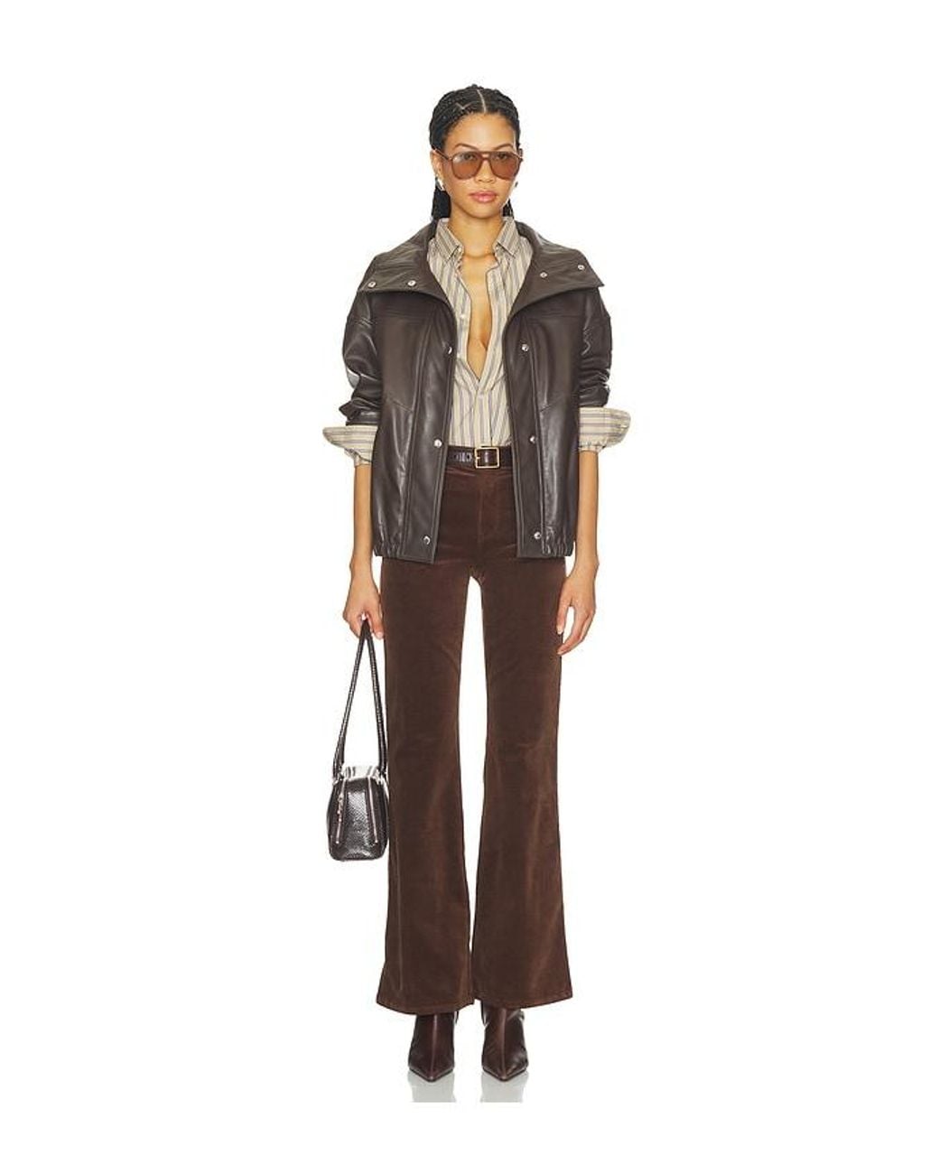 PAIGE Brown Sofia Flare Corduroy Pant