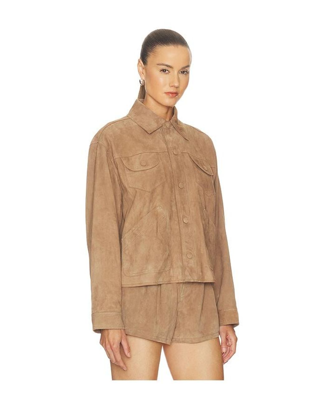 FRAME Blue The Suede Utility Jacket