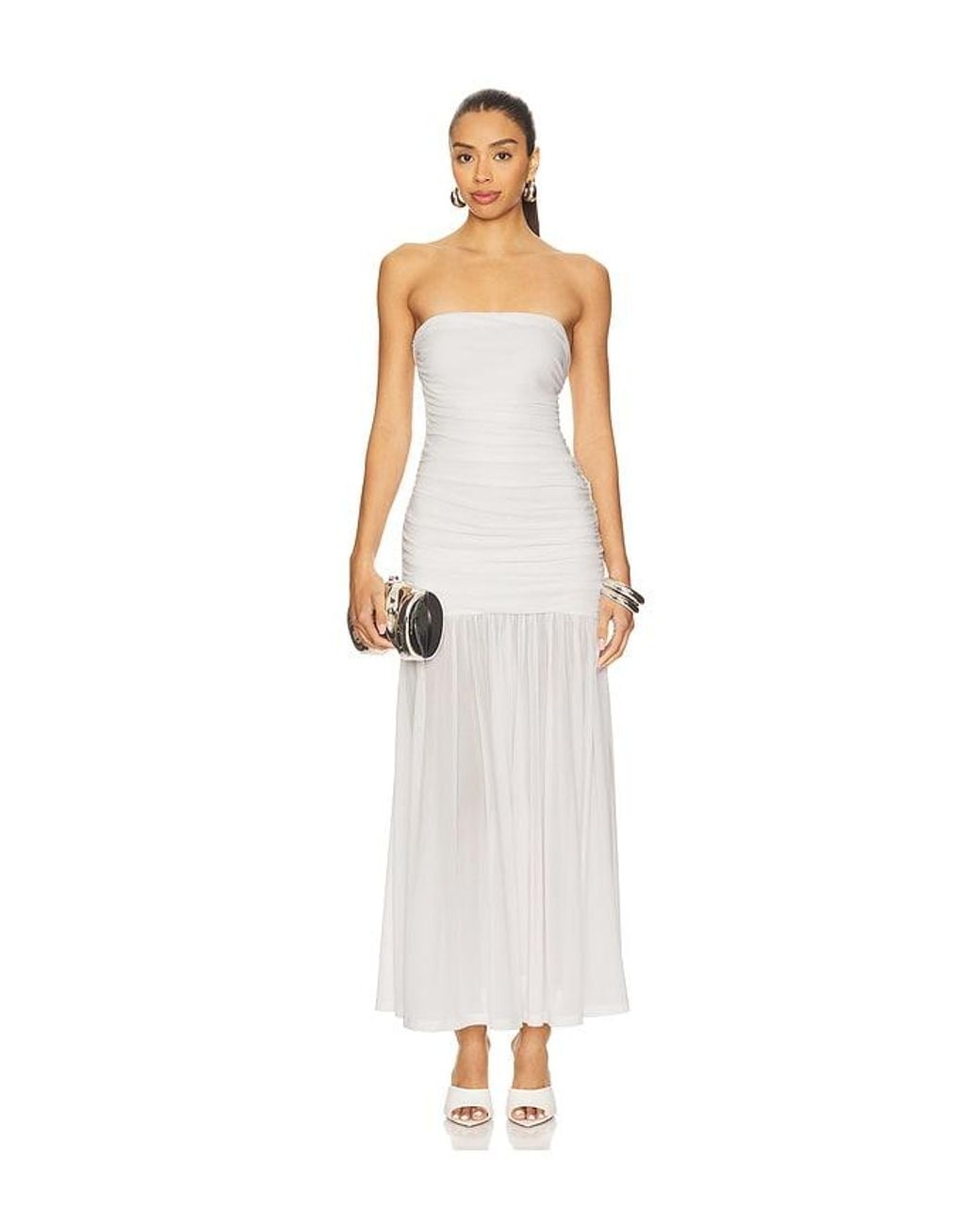 Bardot White Solana Mesh Maxi Dress
