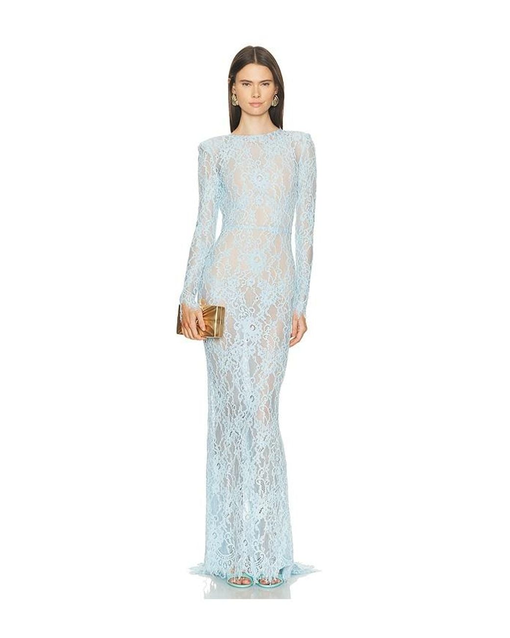 Bronx and Banco Blue Electra Lace Gown