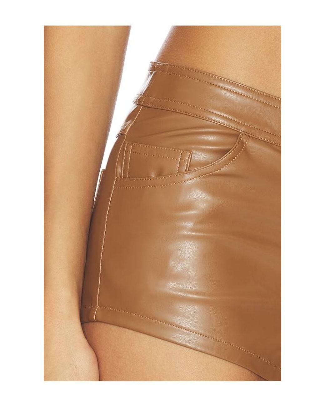 superdown White Gianna Faux Leather Shorts