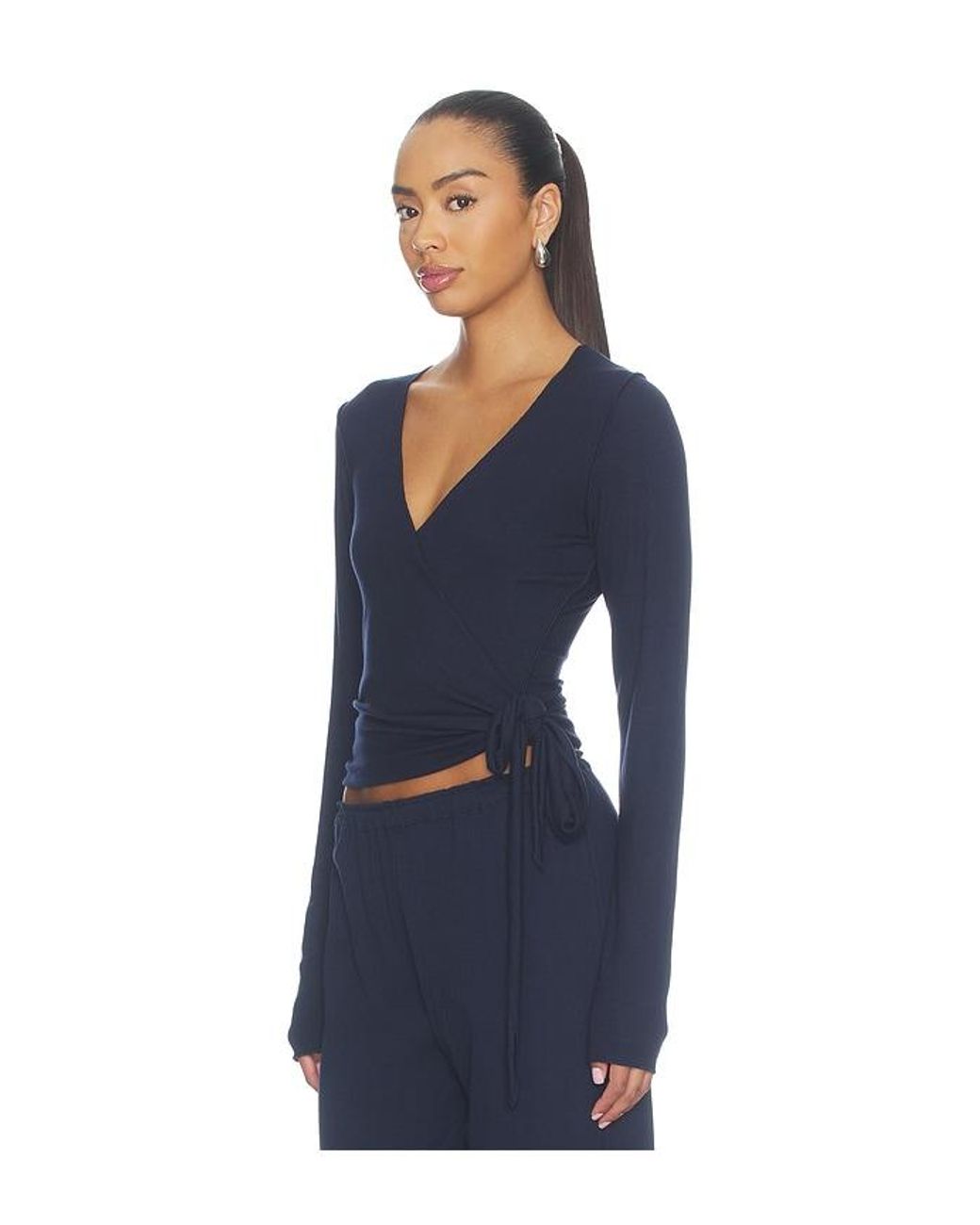 VIR VITA Blue Margot Wrap Top