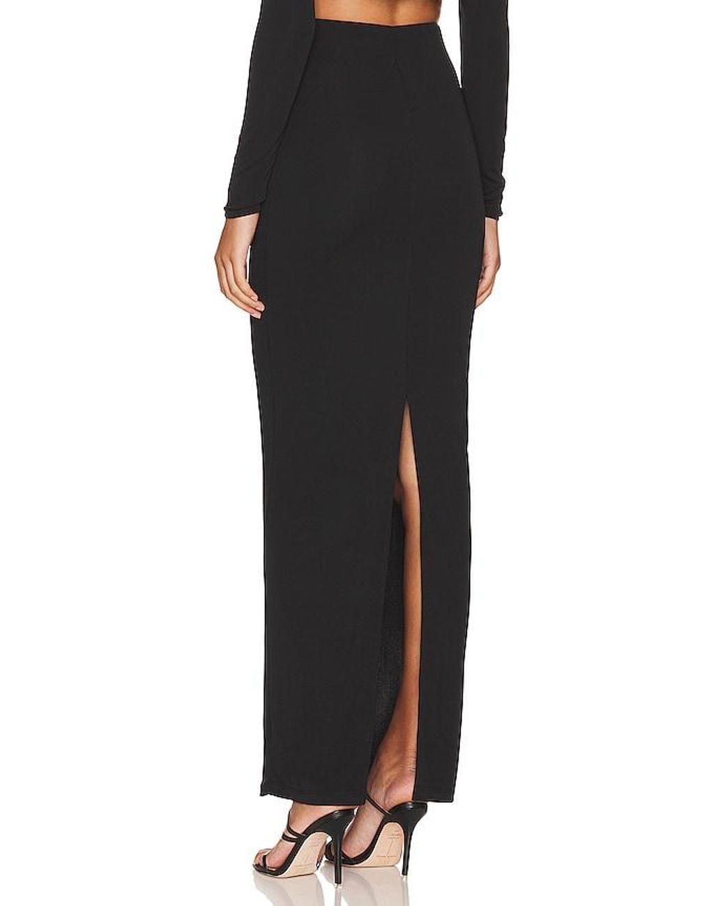 LPA Black Cedella Column Maxi Skirt