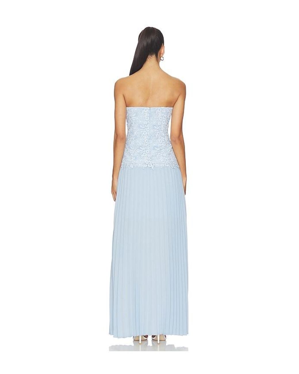 Generation Love Blue Cody Two Tone Lace Pleat Dress