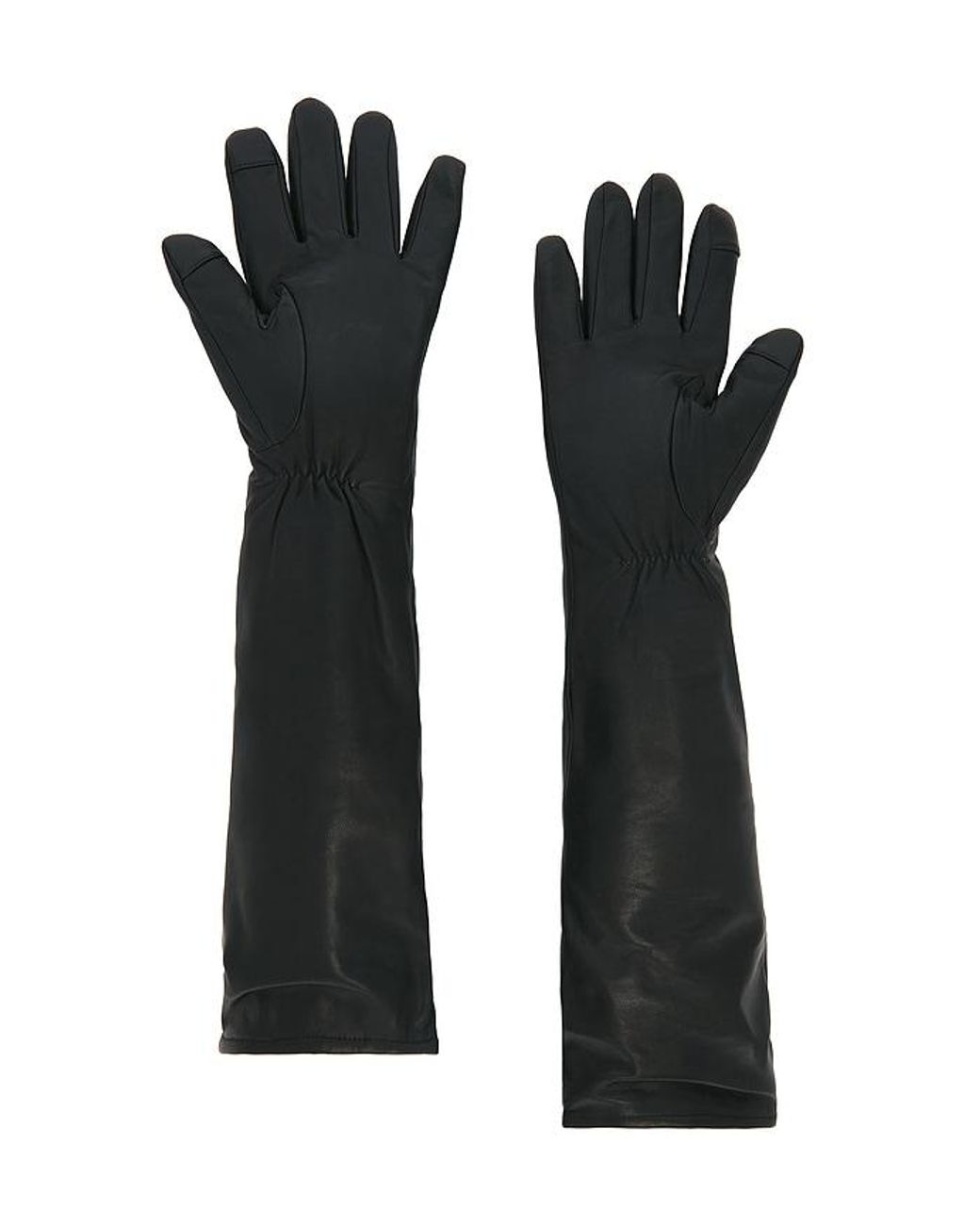 FAVORITE DAUGHTER Black The Long Lines Leather Gloves