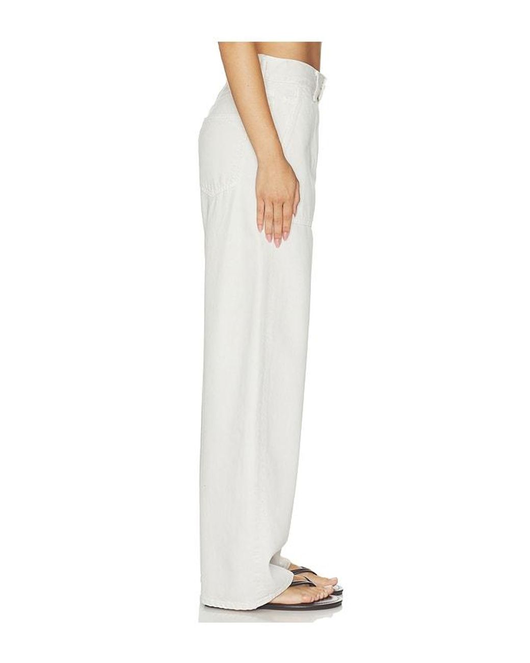Agolde White Low Curve Utility Jean