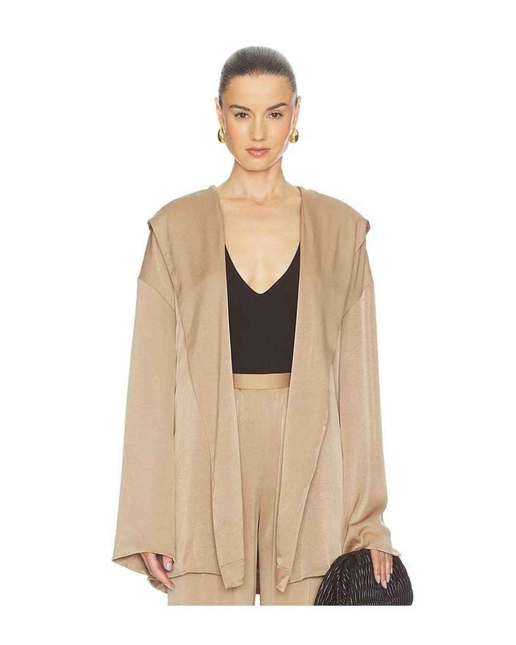 Atlein Natural Hooded Wrap Jacket