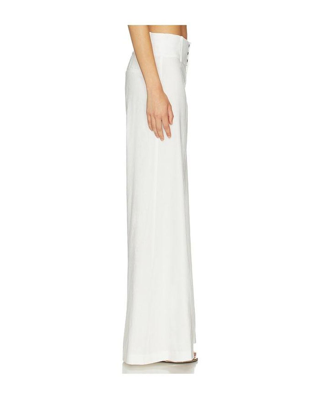 Alice + Olivia White Olivia Wide Leg Cuffed Pant