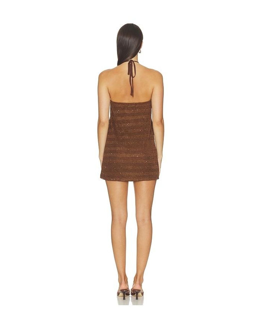 MORE TO COME Brown Dagny Mini Dress