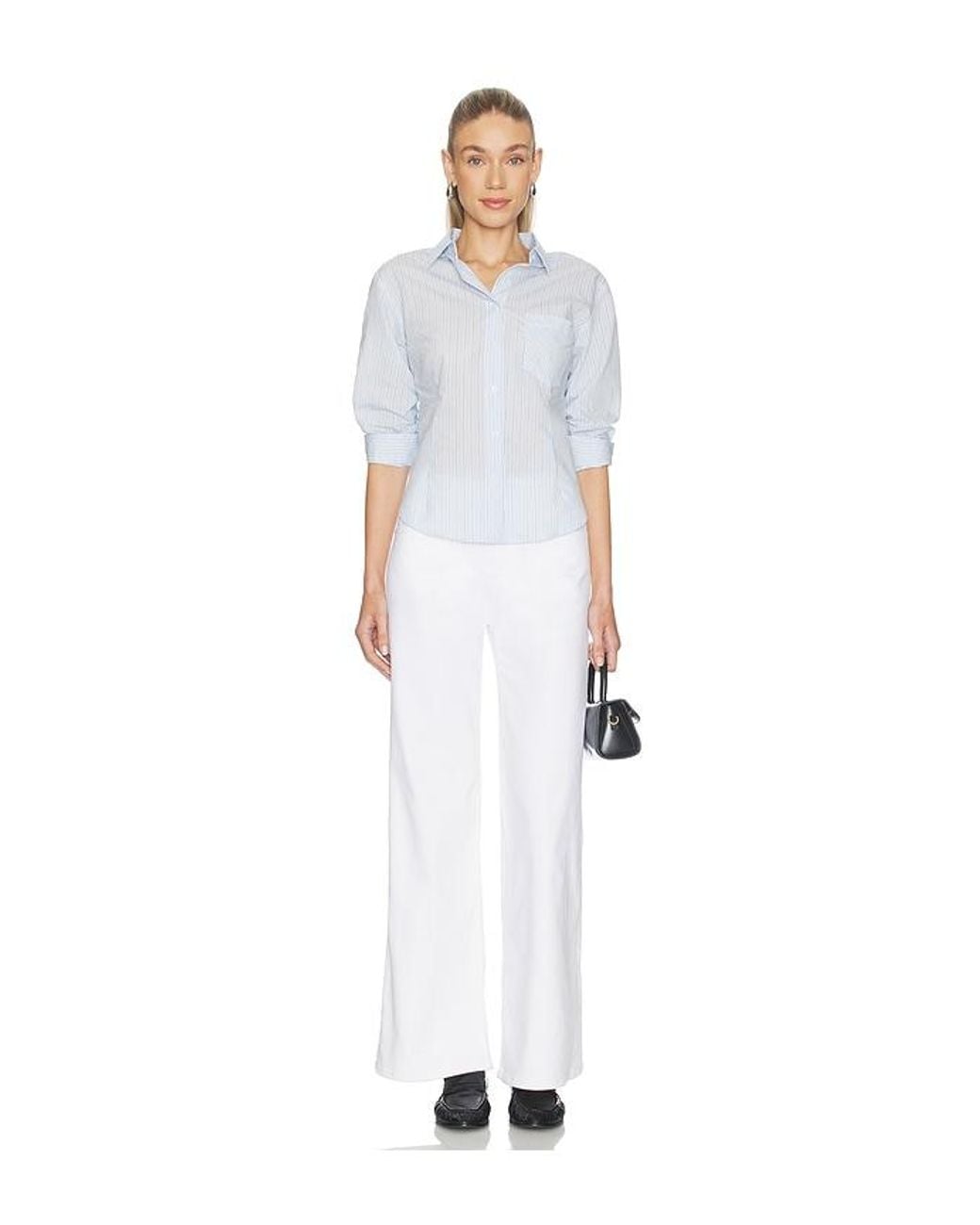 AG Jeans White Saige Wide Leg Jeans