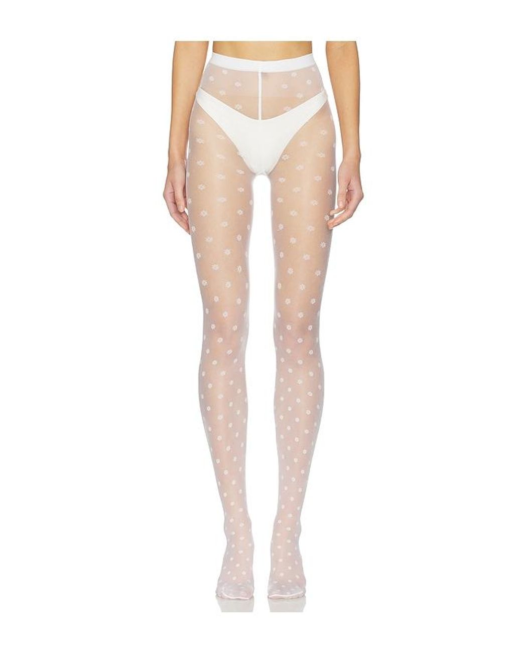 Wolford White Daisy Tights
