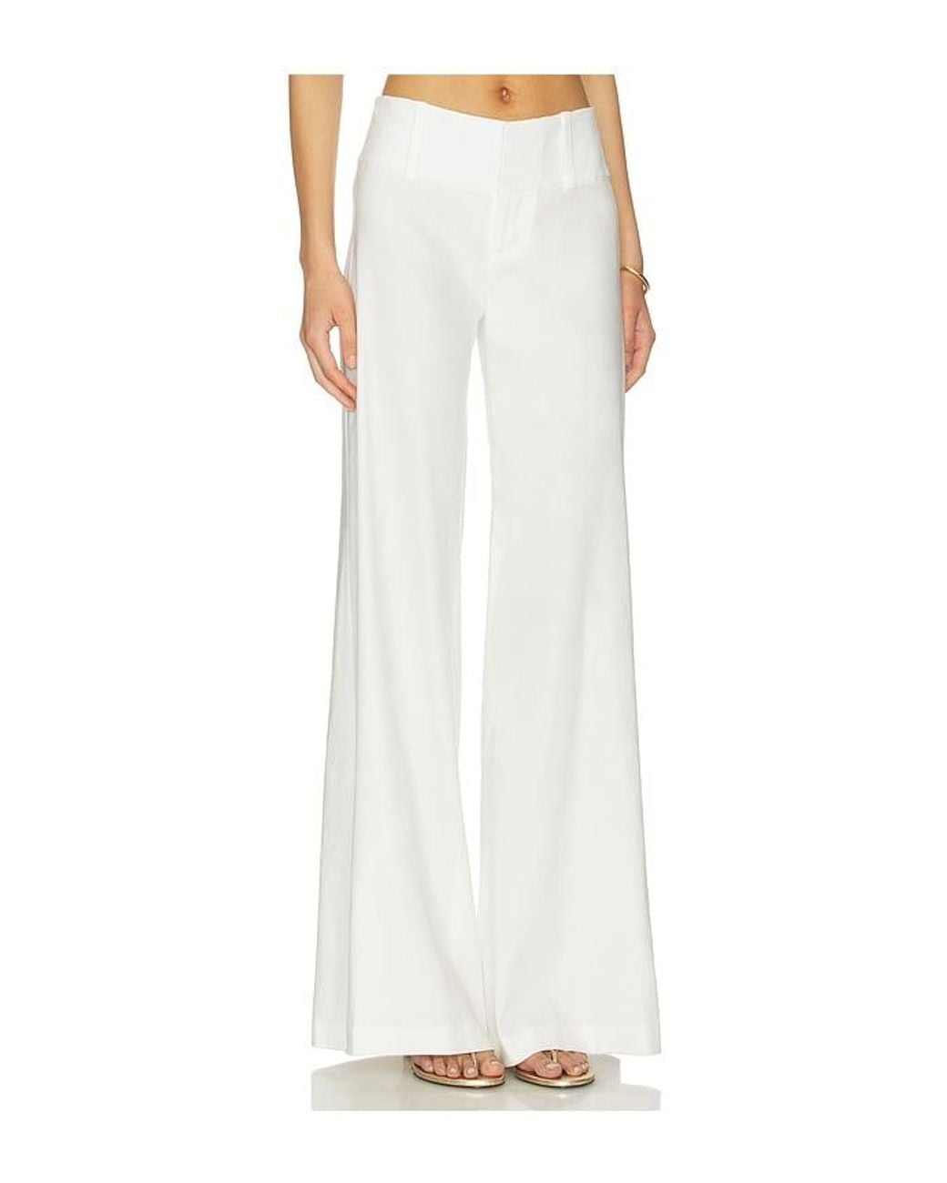Alice + Olivia White Olivia Wide Leg Cuffed Pant
