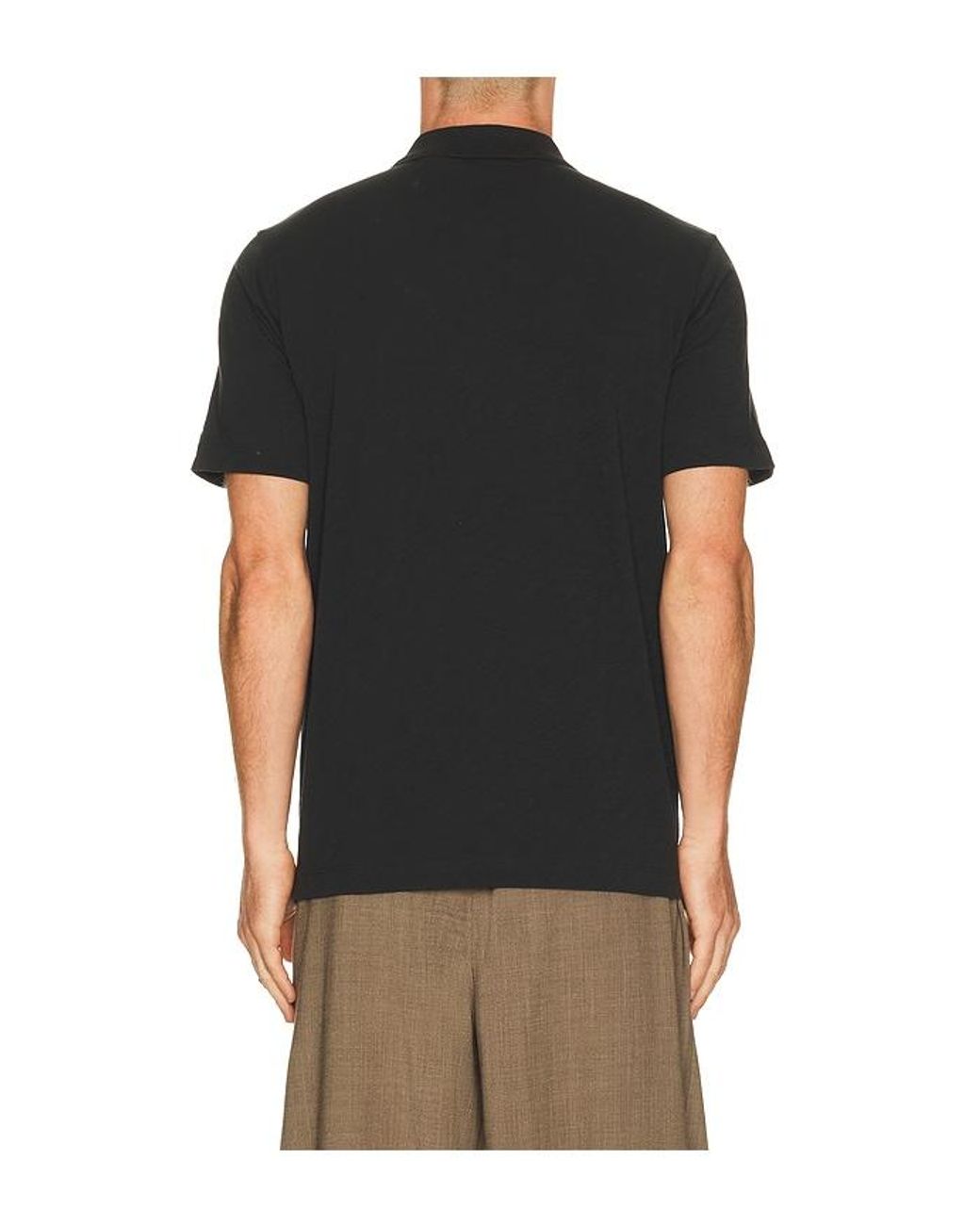 Theory Black Bron Cotton Polo for men