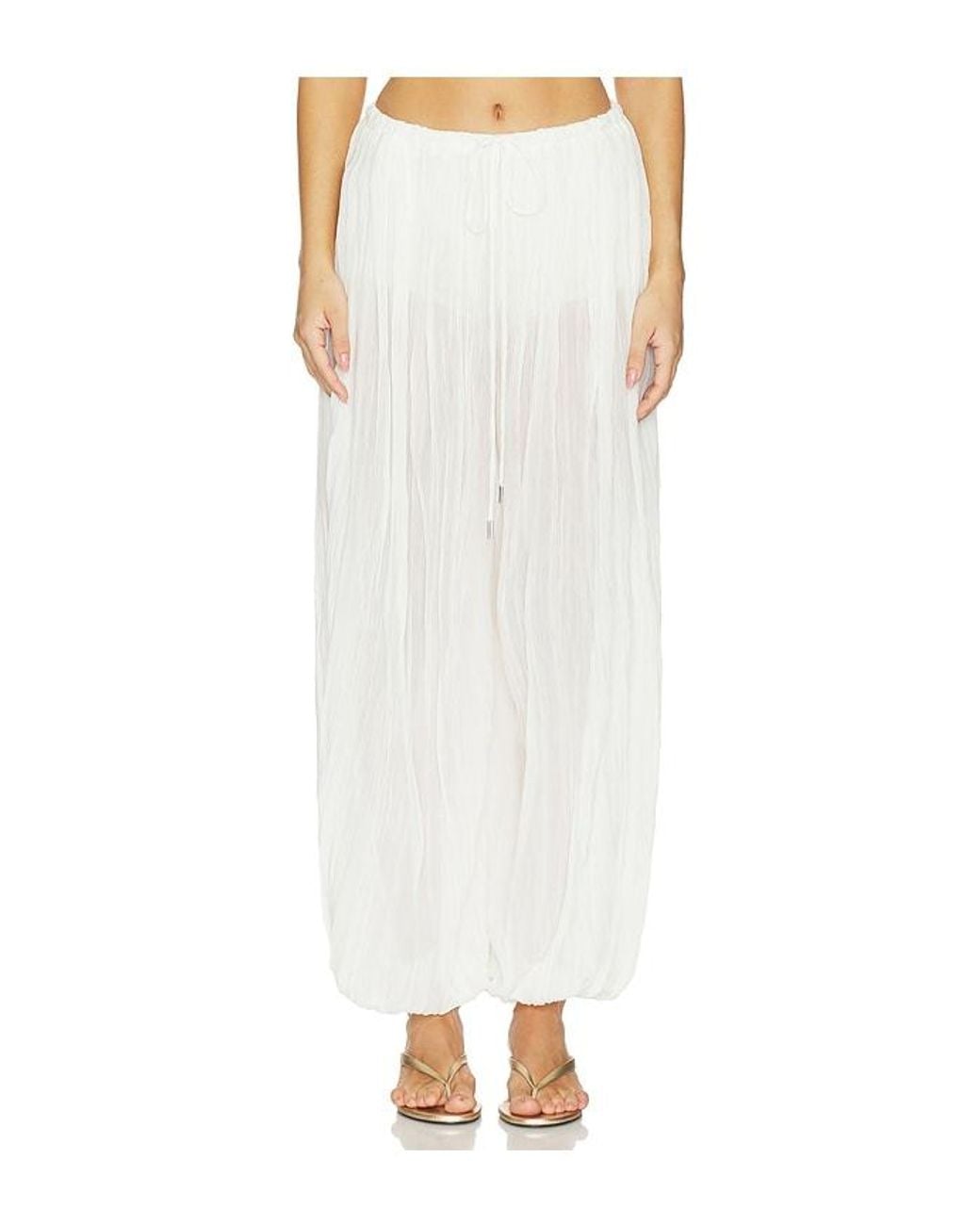 Jonathan Simkhai White Afton Crinkle Jersey Balloon Pant