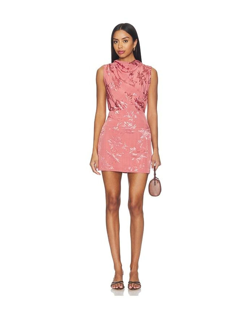 Hemant & Nandita Red Cowl Mini Dress