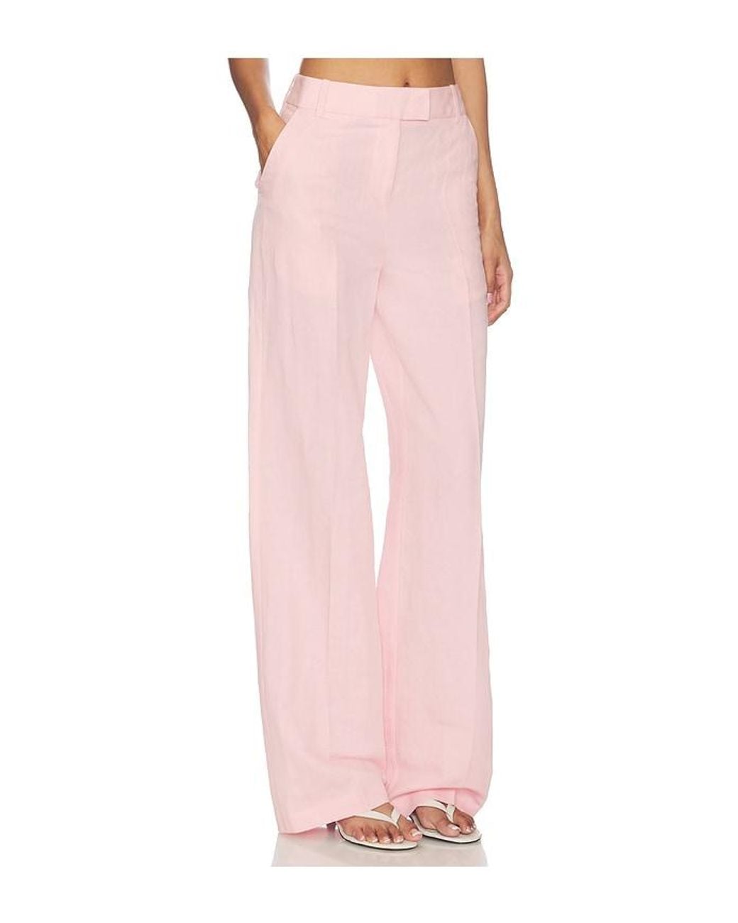 Lovers + Friends Pink Emmett Linen Pant
