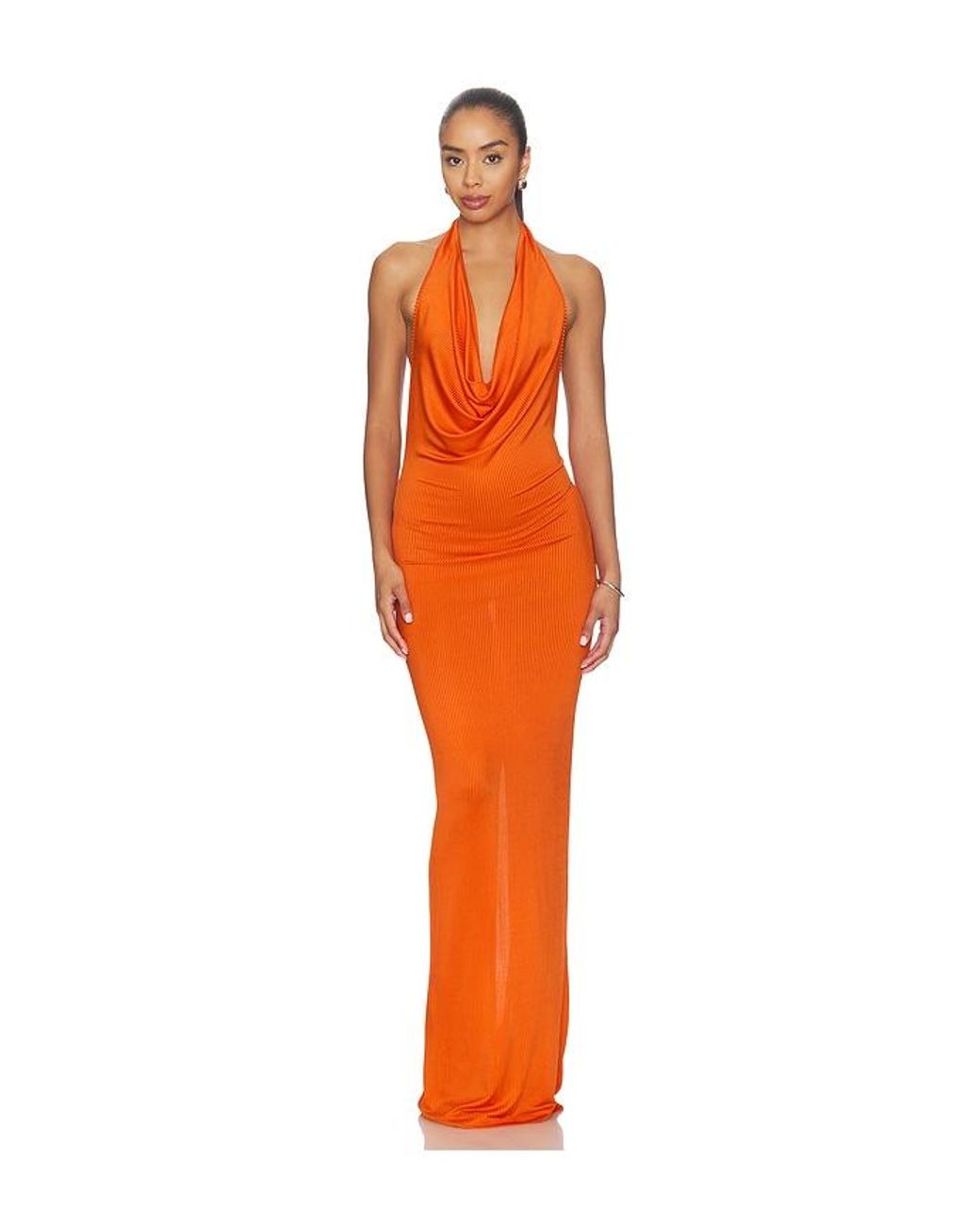 ÉTERNE Orange Gisele Maxi Dress
