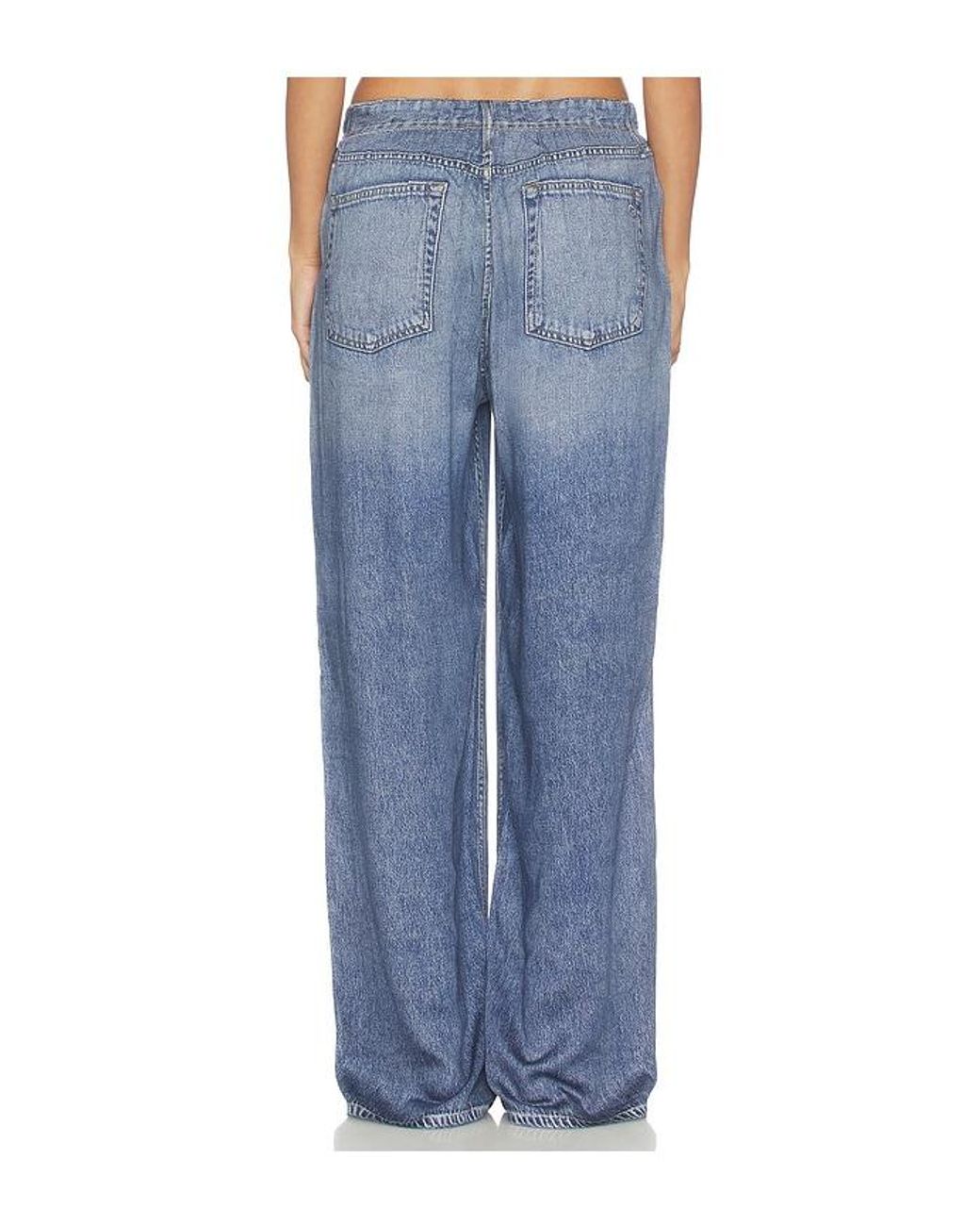 Rag & Bone Blue Rb Miramar Slink Wide Leg Pull On Jeans