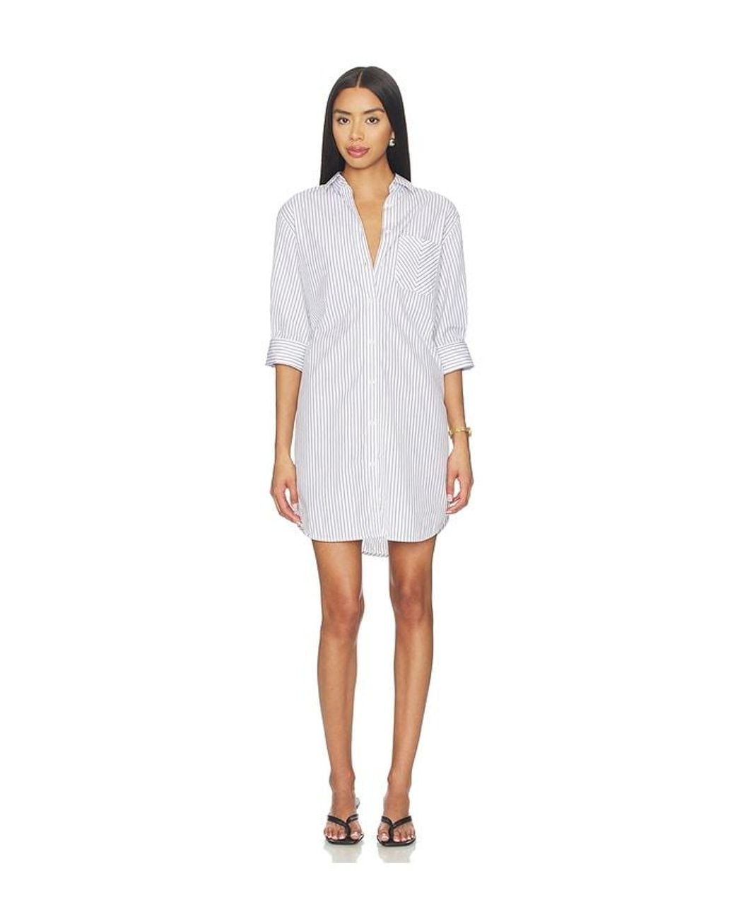 Rag & Bone White Lucia Stripe Mini Dress