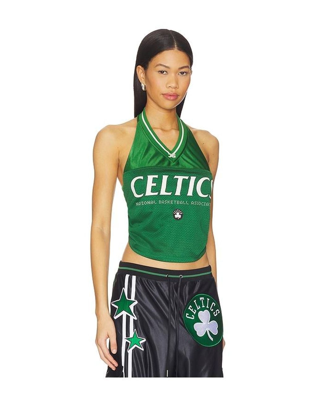 OFF SEASON Green Jersey Halter Top