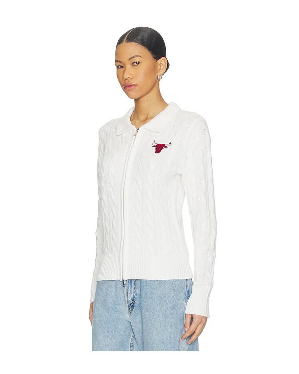 Terez White X Revolve X Revolve Bulls Zip Knit Cardigan