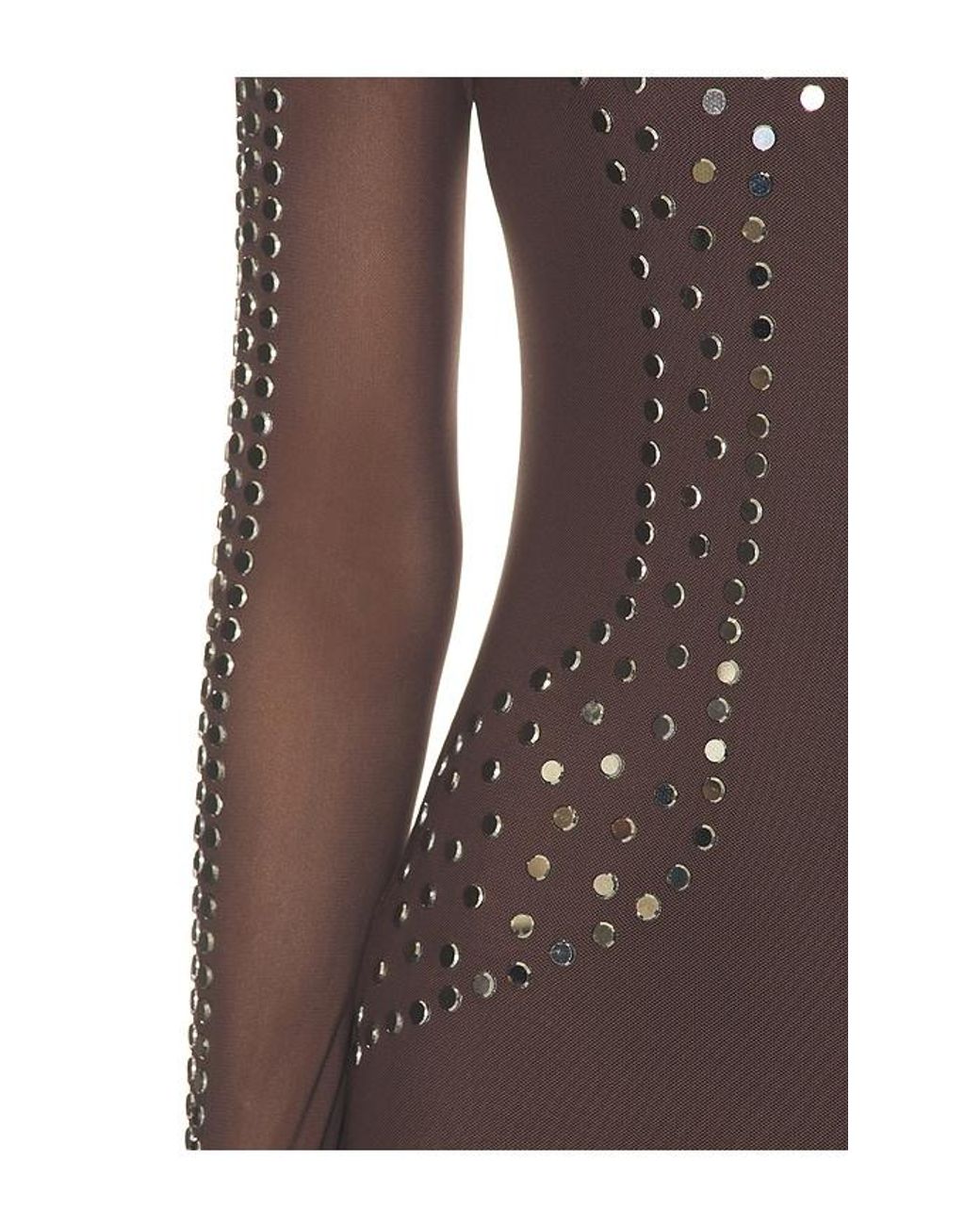 AFRM Brown Shailene Studded Mesh Dress