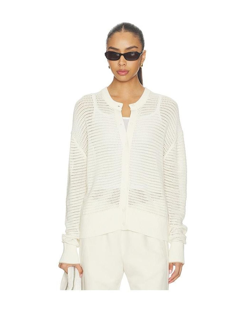 Varley White Pembroke Knit Cardigan