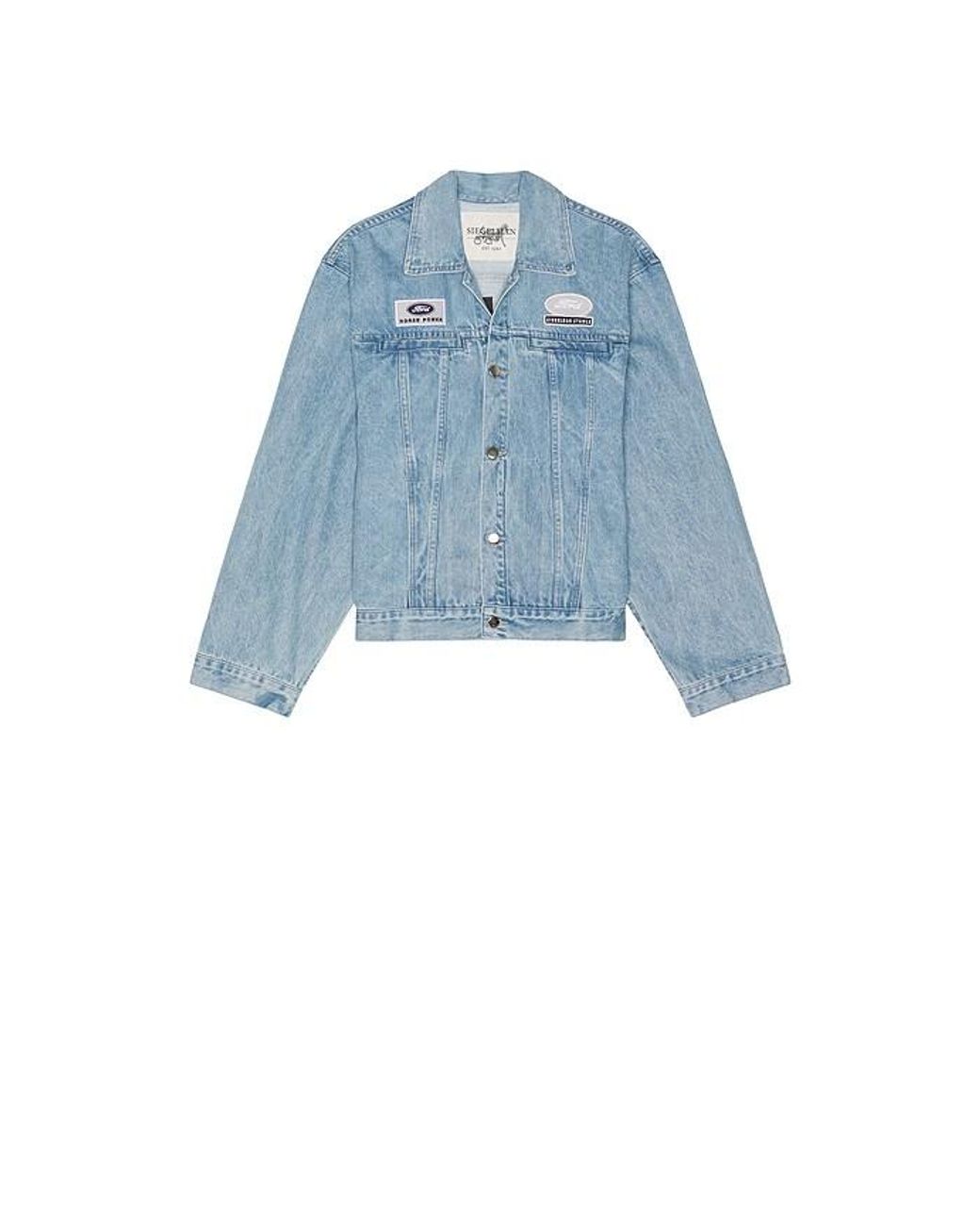 Siegelman Stable Blue X Ford Patched Denim Jacket for men